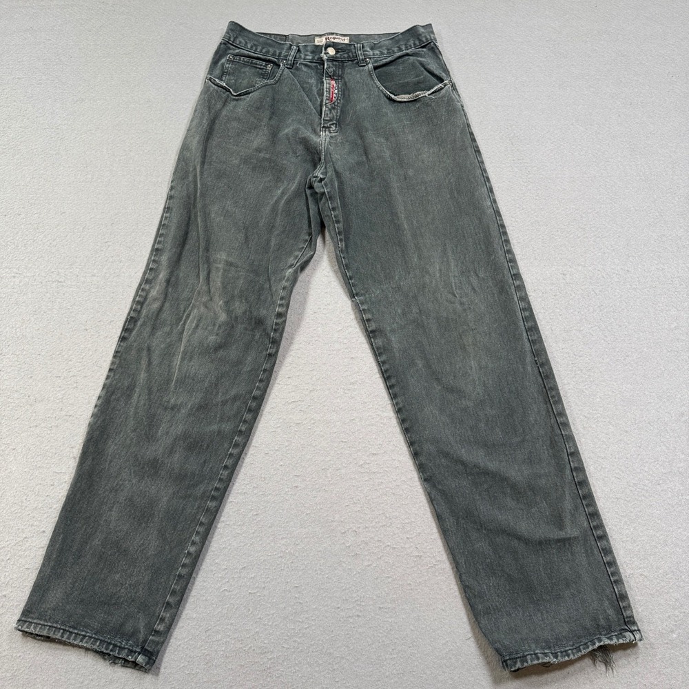 Vintage 90s Request Jeans Men's 34 Black Charcoal Wash Straight Leg Relaxed‎ Fit